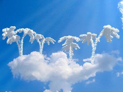 Фотообои Пальмы на облаках