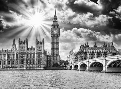Черно-белые фотообои Лондонская панорама