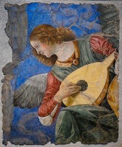 музыкант, фреска, картина