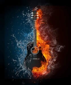гитара, огонь, вода